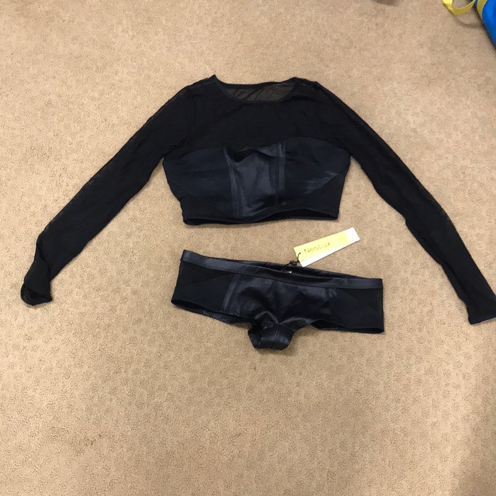 Sexy Black Faux Pleather Bikini with cheeky bottom